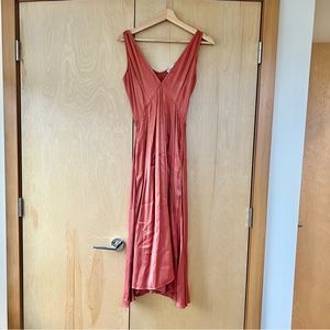 Zara V neck silk feel maxi dress